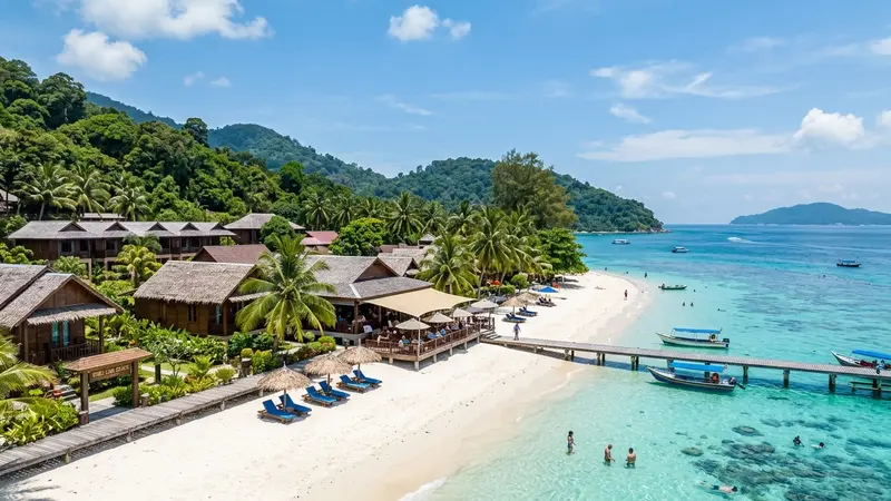 Bubu Long Beach boutique beachfront resort on Perhentian Kecil island