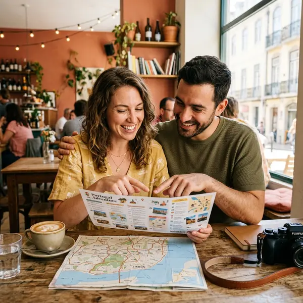 Couple reviewing their personalised travel itinerary
