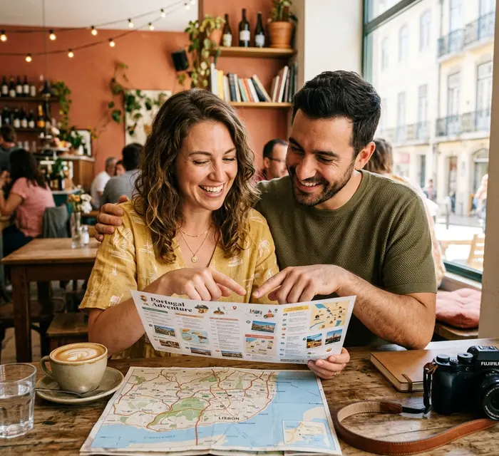 Couple reviewing their personalised travel itinerary