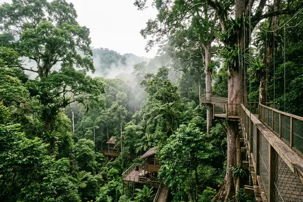 Pristine rainforest canopy in Danum Valley Borneo