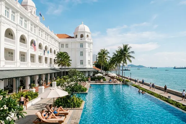 Eastern and Oriental Hotel colonial heritage waterfront in George Town Penang