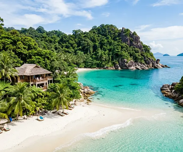 Emerald Bay beach on Pangkor Laut private island