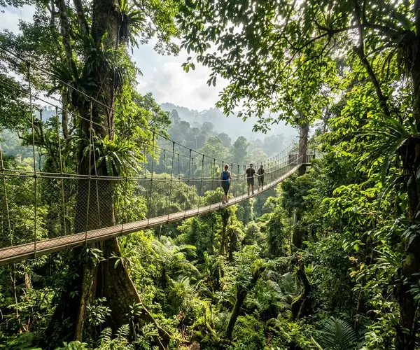Canopy walkway in Taman Negara ancient rainforest
