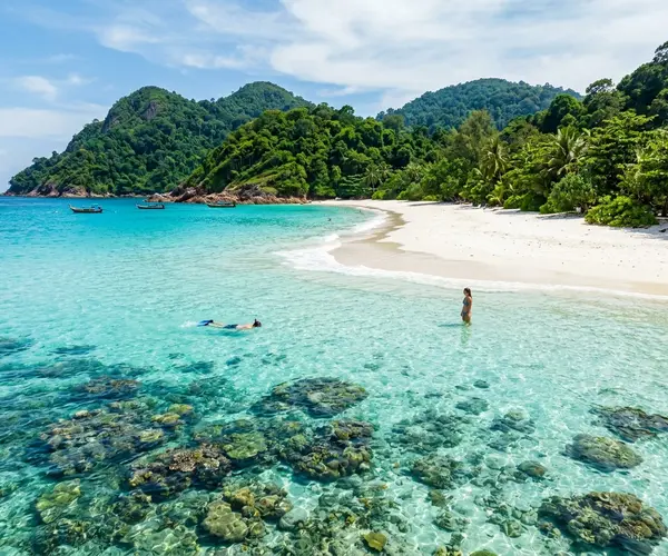 Pristine white sand beach on Redang Island