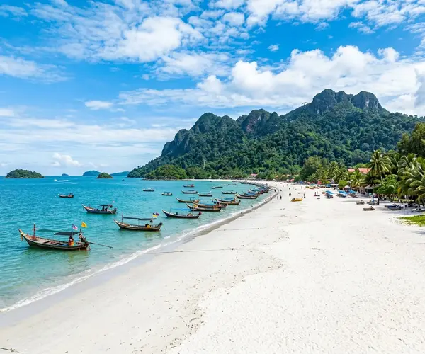 Langkawi island beach with turquoise Andaman Sea