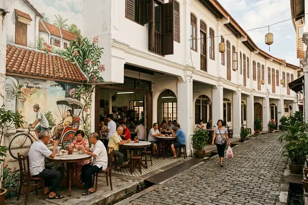 Colonial era shophouses in Ipoh old town