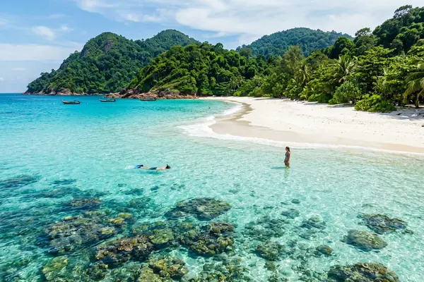 Pristine white sand beach on Redang Island