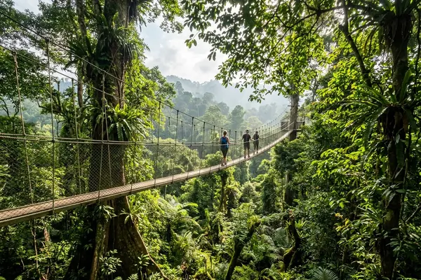 Canopy walkway in Taman Negara ancient rainforest